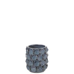 FLOWER POT PETAL CERAMIC BLUE