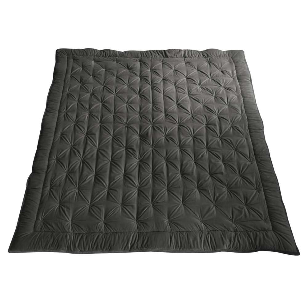 Opulent Velvet Bedspread Charcoal 2200x2400mm-