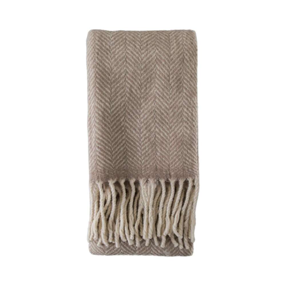Wool Throw Taupe 1300x1700mm-