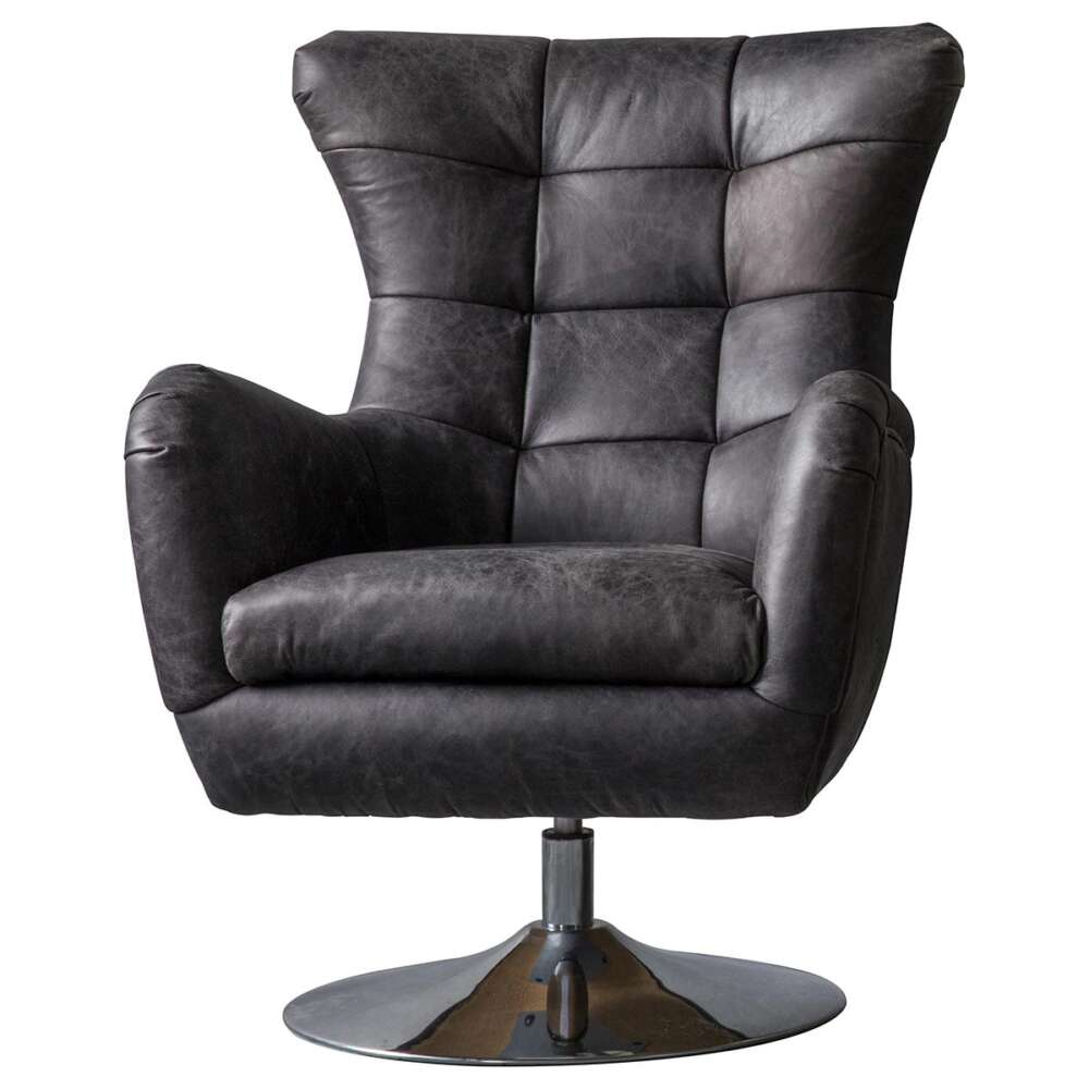 Bristol Swivel Chair Antique Ebony 700x810x950mm-