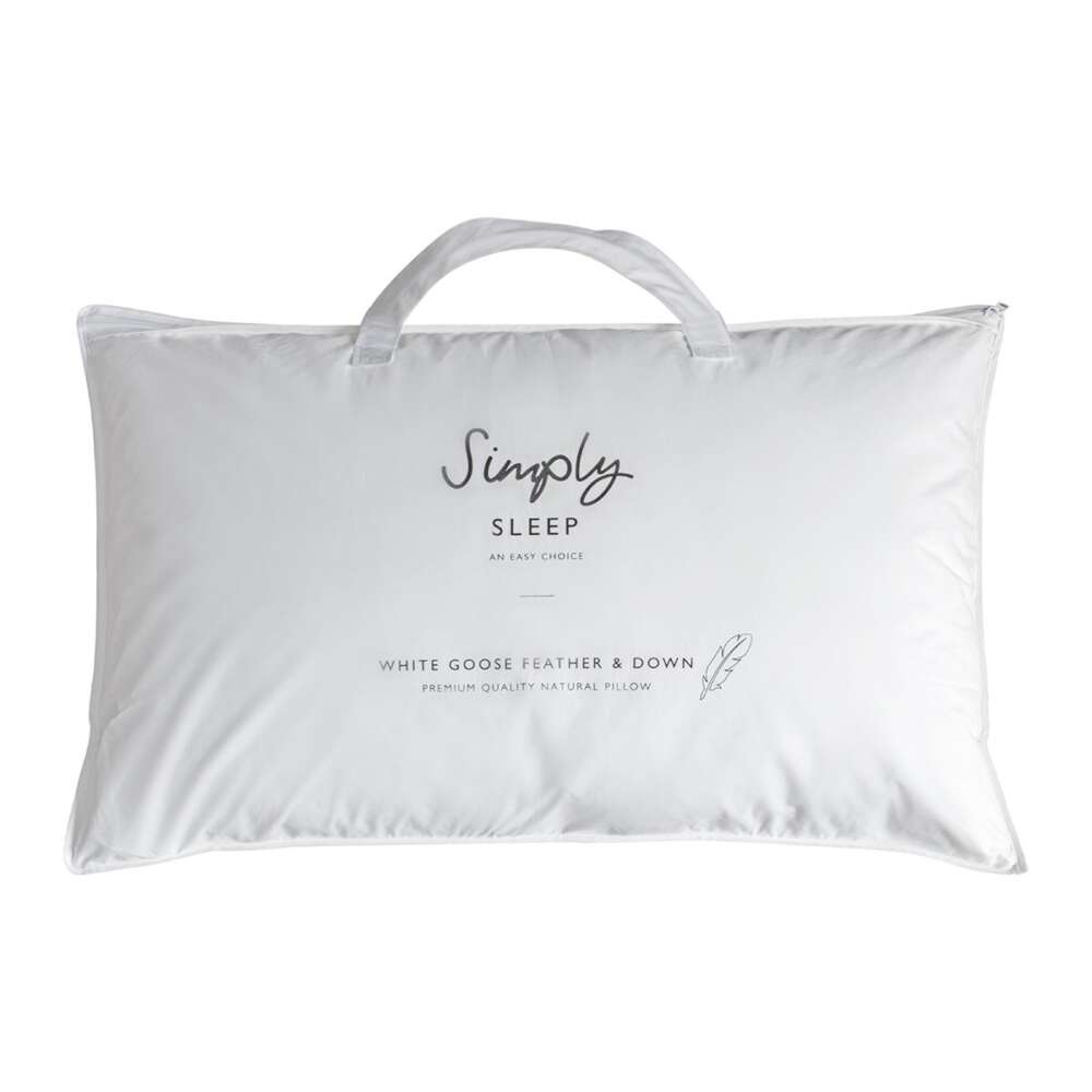 SS White Goose Feather & Down Pillow 480x740mm-
