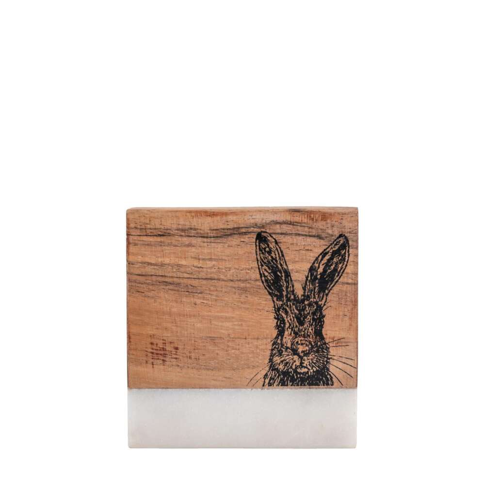 Hare Coasters White Marble (Set of 4) 100x100x15mm-
