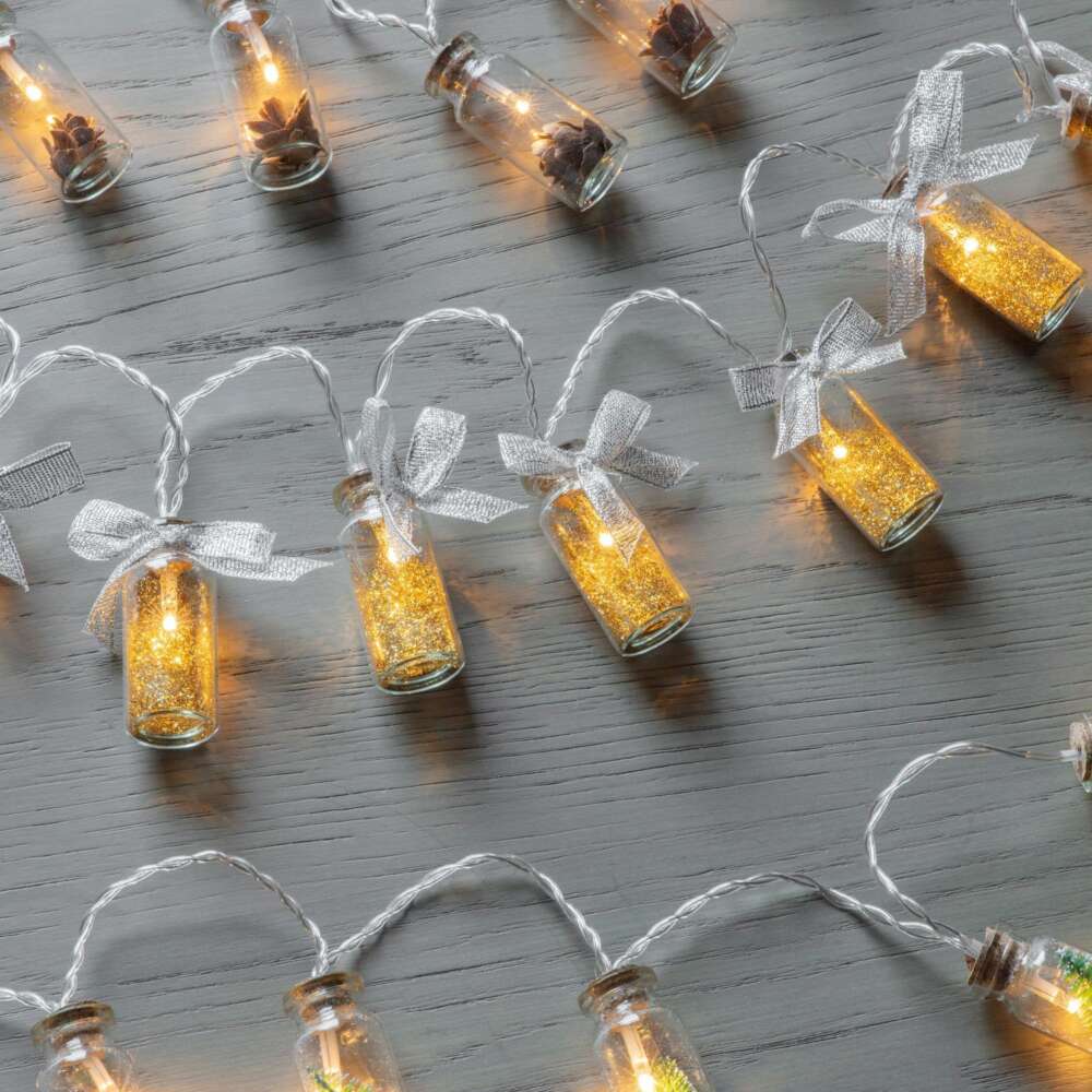Seco 10 LED String w/Gold Glitter in Jars L1300mm-