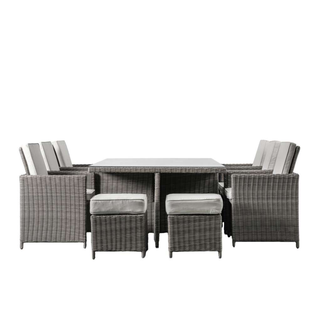 Rondin 10 Seater Cube Dining Set Grey-