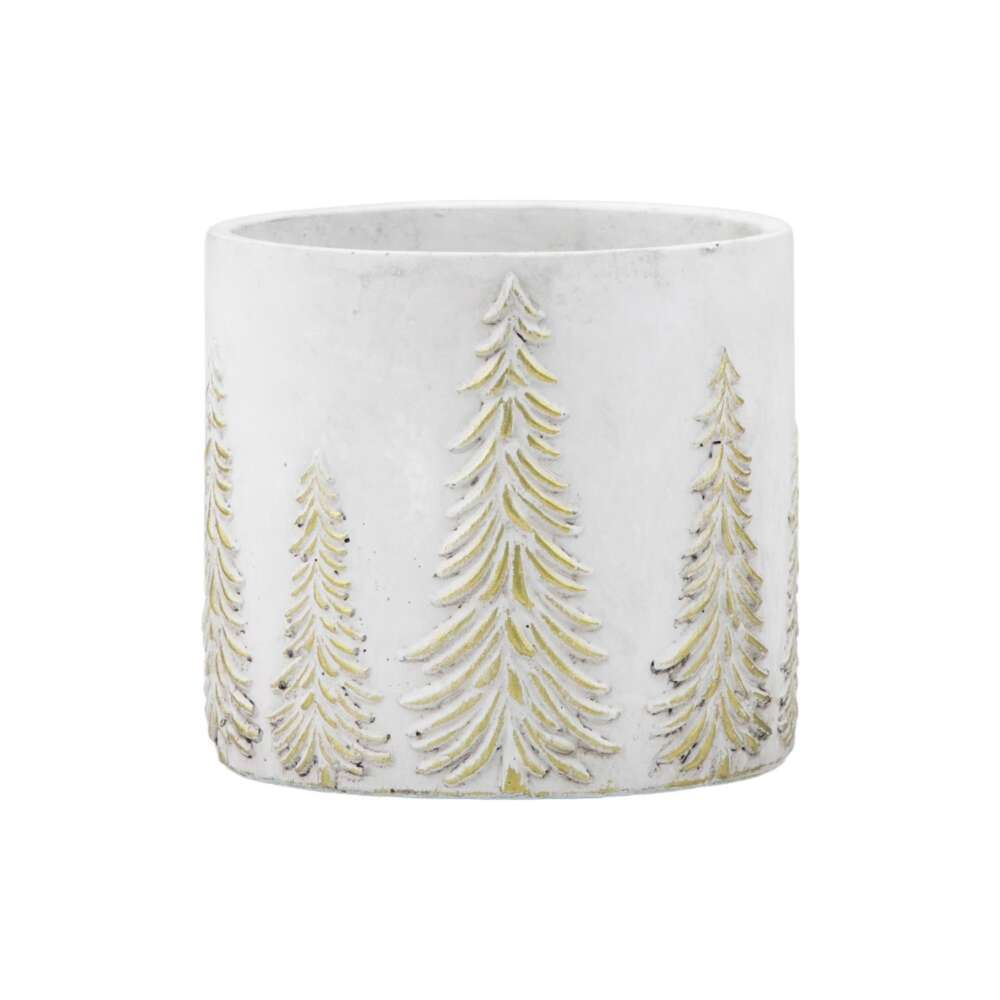 Forest Planter White & Gold 155x155x140mm-