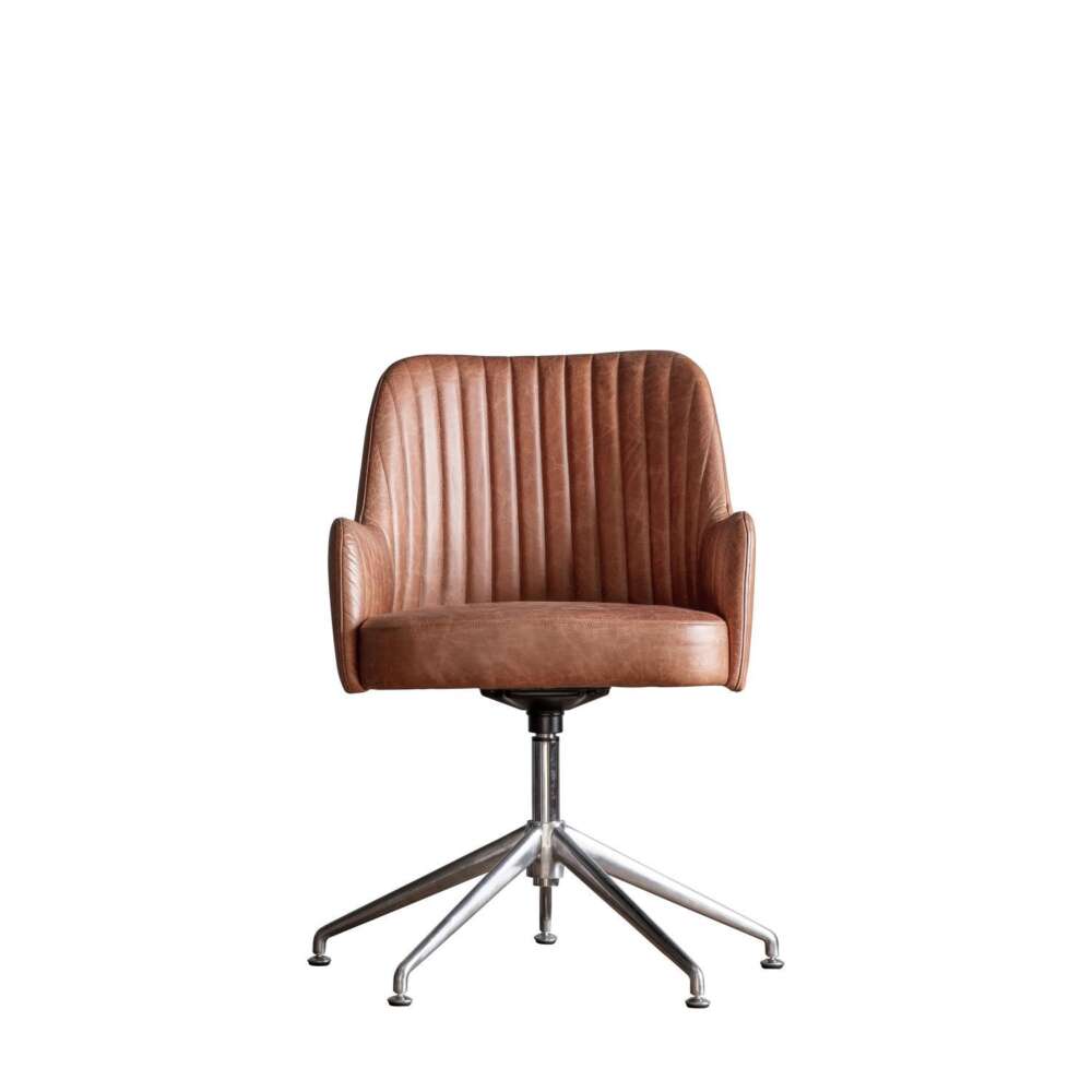 Curie Swivel Chair Vintage Brown Leather-