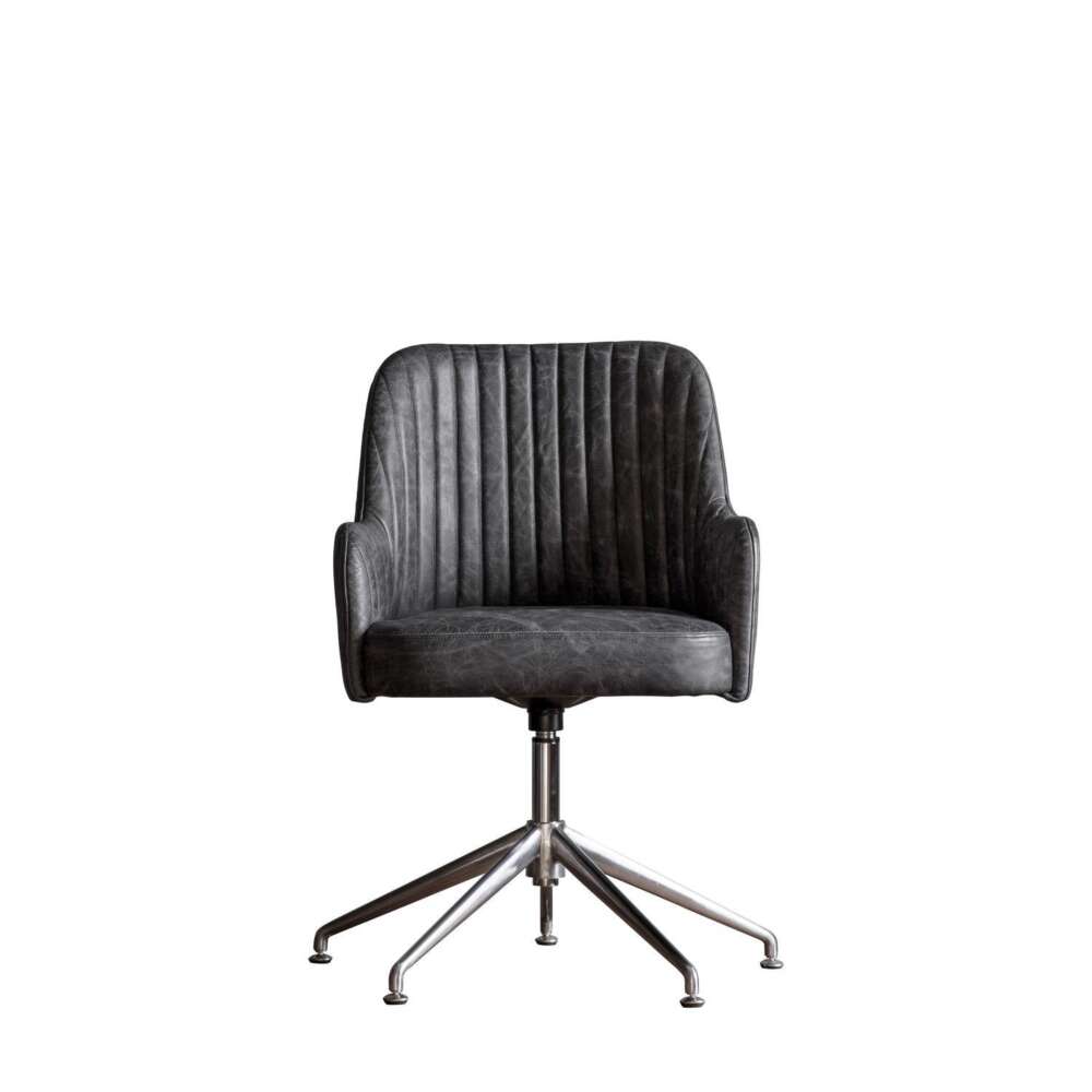 Curie Swivel Chair Antique Ebony-
