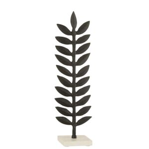 FIGURE LEAF DECORATIVE ALUMINIUM/MARBLE BLACK/WHITE LARGE
