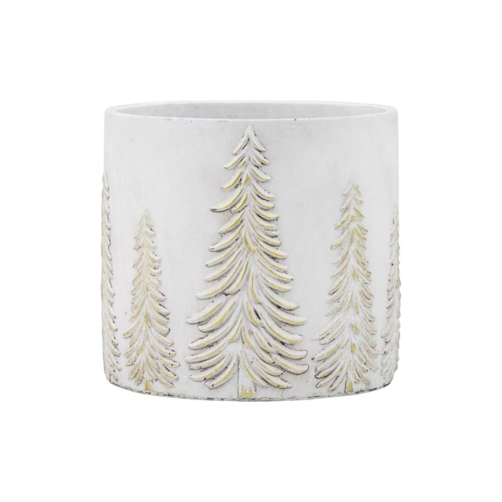 Forest Planter White & Gold 185x185x170mm-
