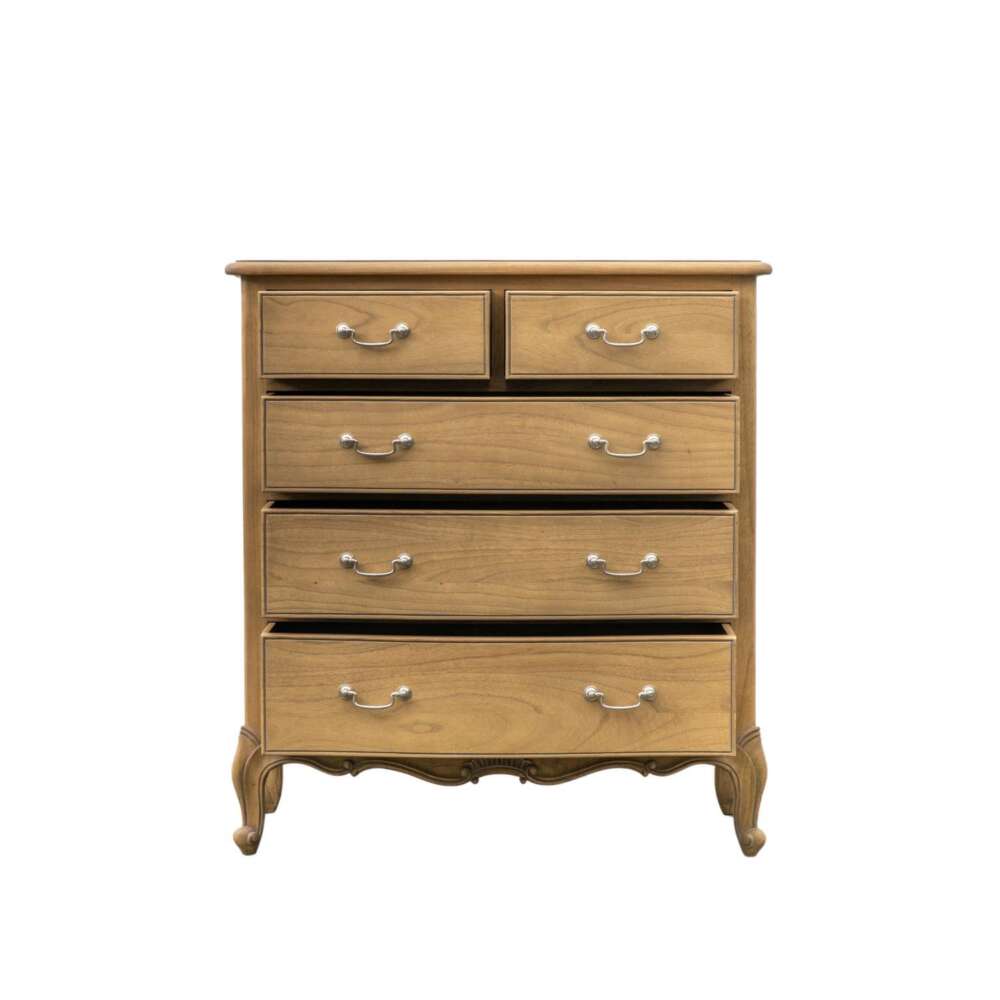 Chic 5 Drawer Chest Weathered 900x500x980mm-