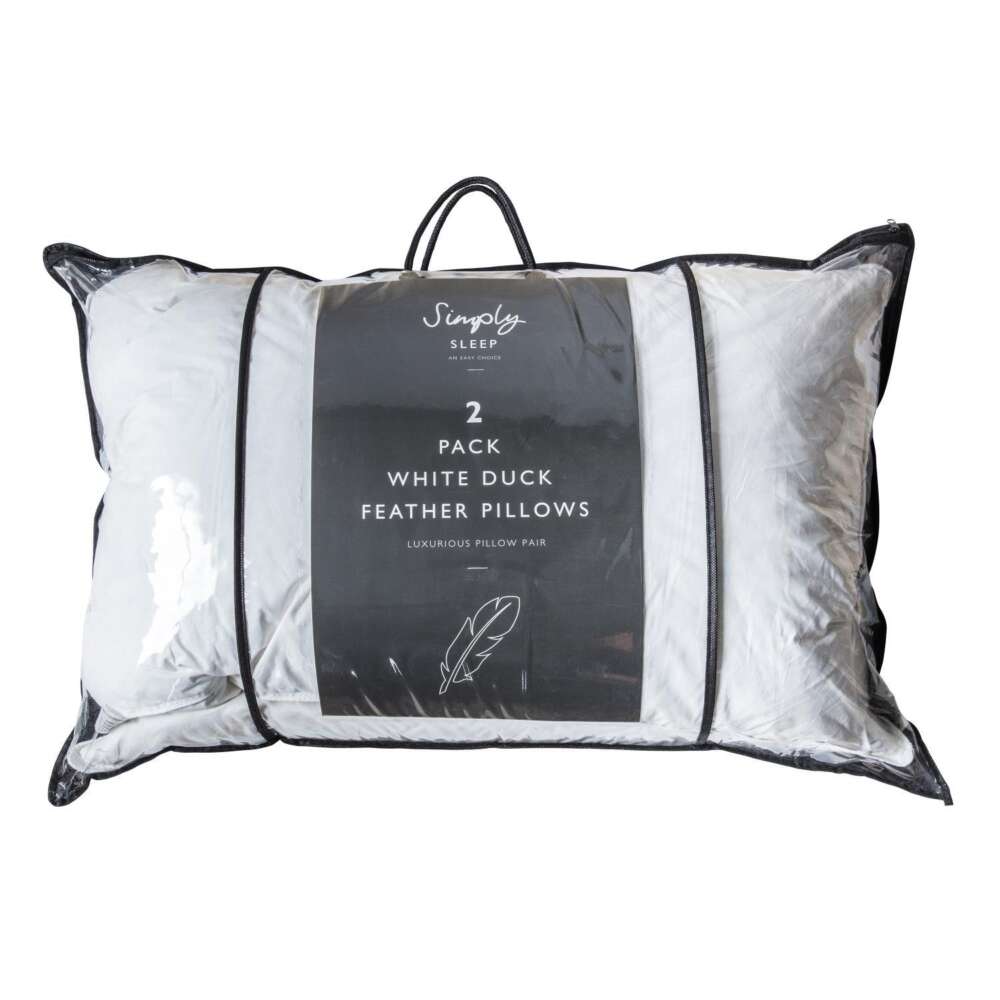 SS 2 Pack Duck Feather Pillow 480x740mm-