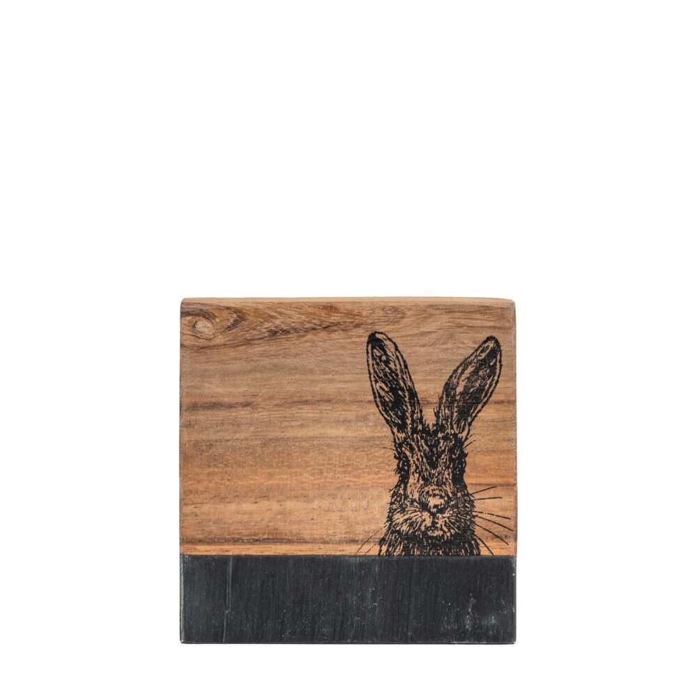 Hare Coasters Black Marble (Set of 4) 100x100x15mm-