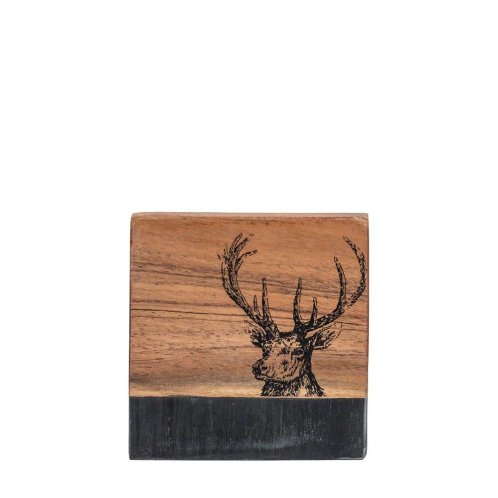 Stag Coasters Black Marble (Set of 4) 100x100x15mm-