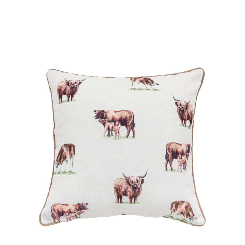 Watercolour Kilburn Cow Cushion Cover 450x450mm-