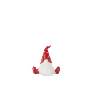 SANTA SITTING CERAMIC RED/WHITE SMALL