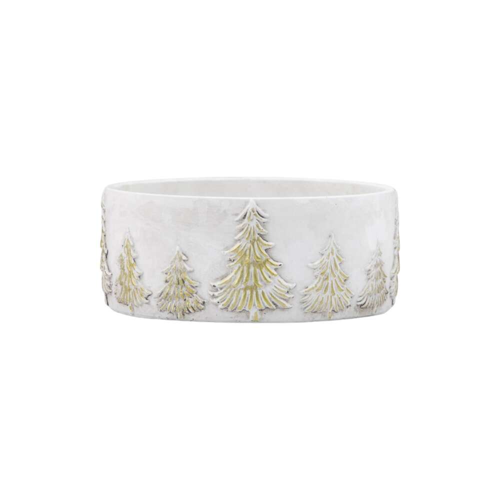 Forest Planter White & Gold 235x235x100mm-