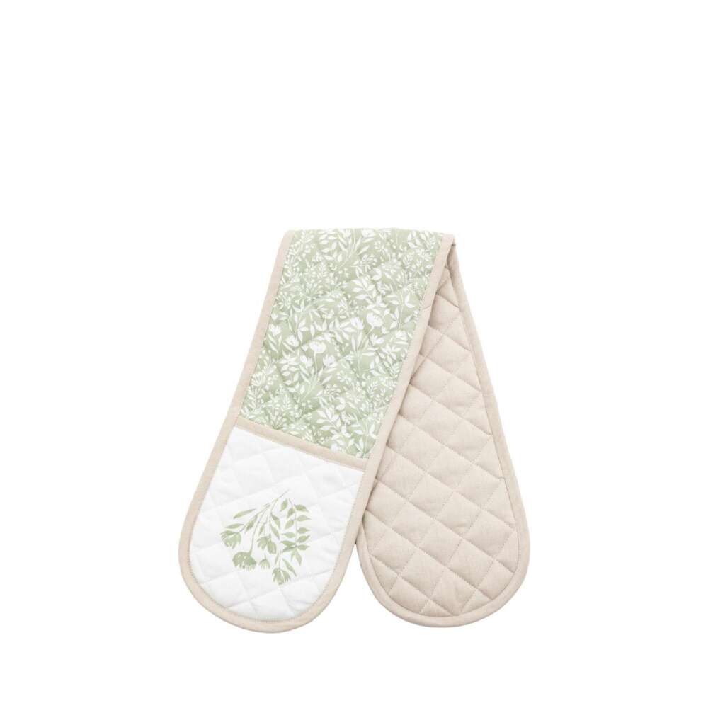 Sage Floral Double Oven Glove-