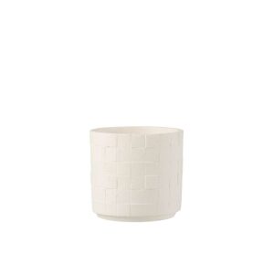 FLOWERPOT SQUARE CERAMIC WHITE MEDIUM