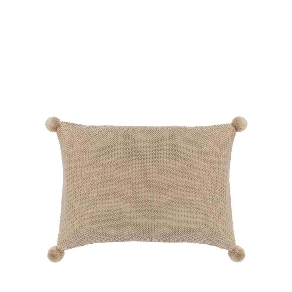 Moss Stitch PomPom Cushion Cover Natural 400x600mm-
