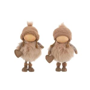 GIRL WINTER HEART POLY BEIGE LARGE ASSORTMENT OF 2