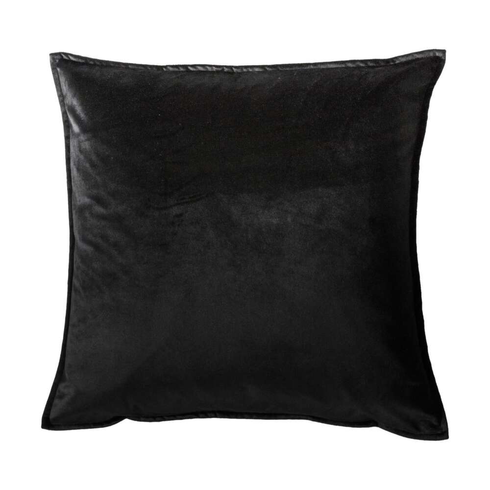 Meto Velvet Oxford Cushion Black 580x580mm-