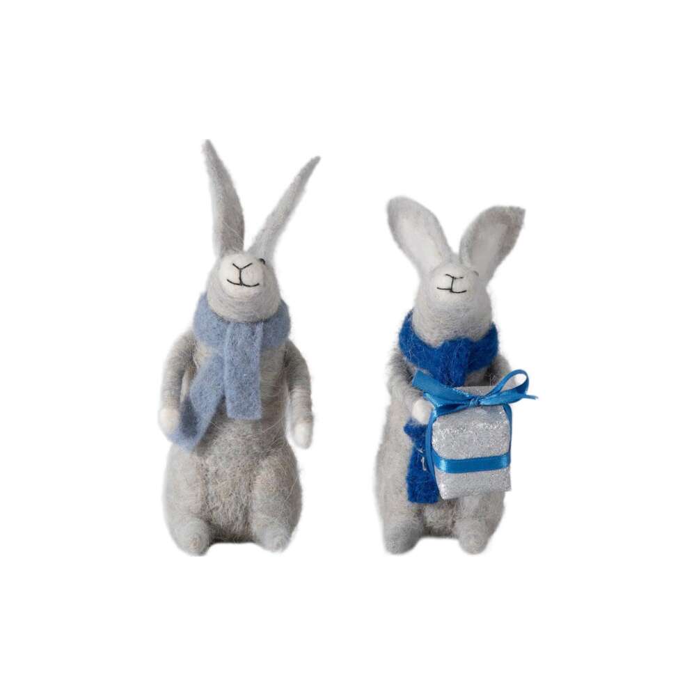 Gifting Hares Grey (Set of 2) 100x130x170mm-