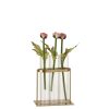 VASE 3 TUBES METAL/GLASS GOLD - Bilde 2