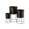 FLOWERPOT ON FOOT METAL BLACK LARGE - Bilde 2