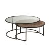 SET OF 2 COFFEE TABLES ROUND METAL BLACK - Bilde 2
