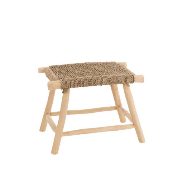 STOOL TIMO GRASS/TEAK WOOD NATURAL LARGE
