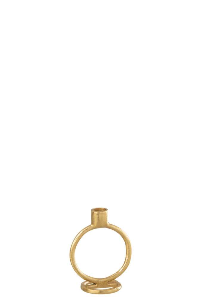 CANDLEHOLDER RING ALUMINIUM GOLD SMALL