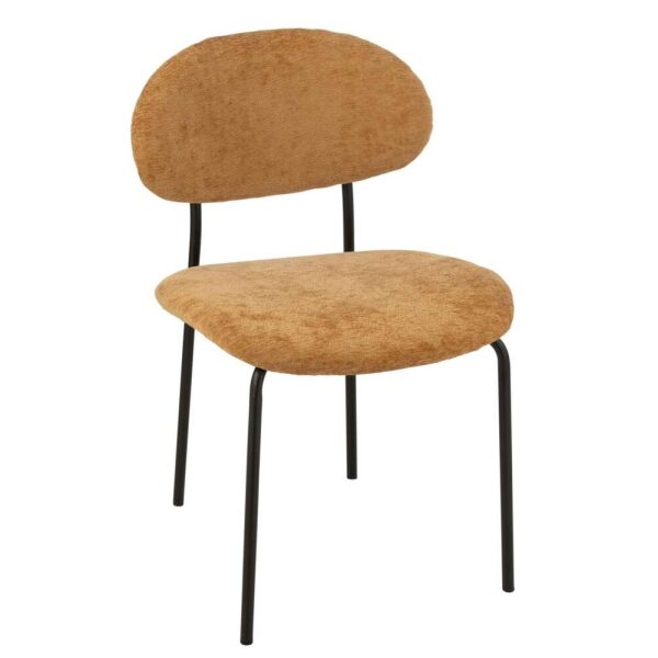 DINING CHAIR TEXTILE/METAL OCHRE