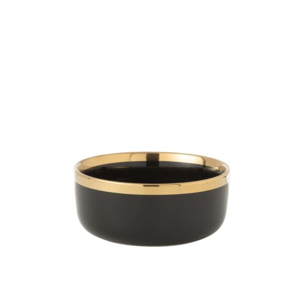 BOWL  CERAMIC BLACK/GOLD