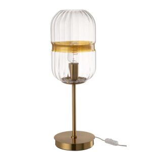 TABLE LAMP TUBE IRON/GLASS TRANSPARENT/GOLD