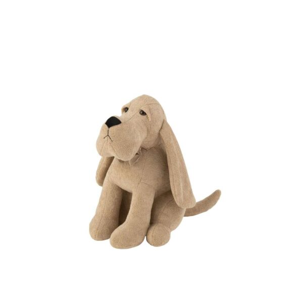 DOOR STOP DOG+BOW TIE BOUCLÉ BEIGE