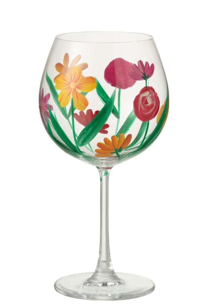WINE GLASS FLOWERS GLASS MIX