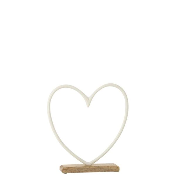 HEART ON BASE ALUMINIUM WHITE LARGE