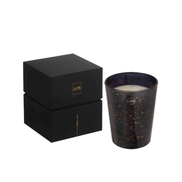 SCENTED CANDLE PORTOFINO GLASS BLACK/GOLD SMALL 75H