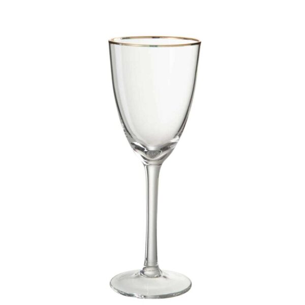 WINE GLASS  RED WINE GOLDEN BORDER GLASS TRANSPARENT/GOLD
