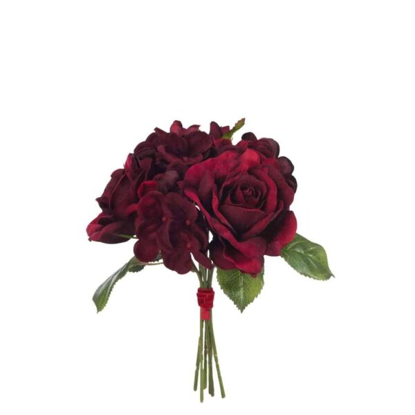 BOUQUET ROSE/HYDRANGEA DARK RED