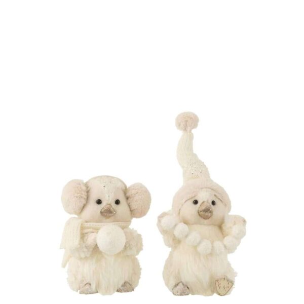 PENGUIN SNOWBALLS STANDING DECO TEXTILE ECRU LARGE ASSORTMENT OF 2
