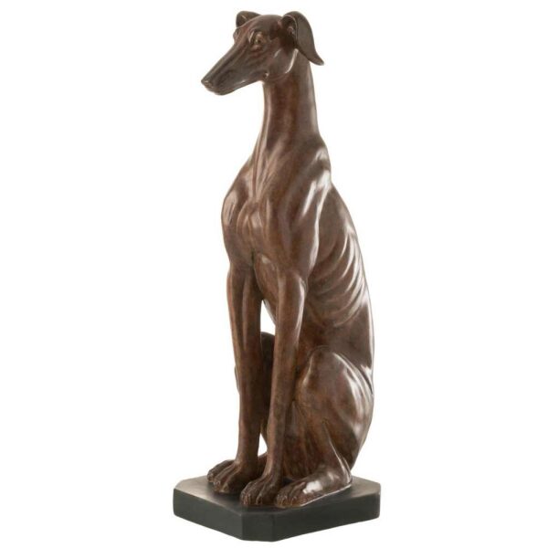 GREYHOUND SITTING POLY BROWN LARGE