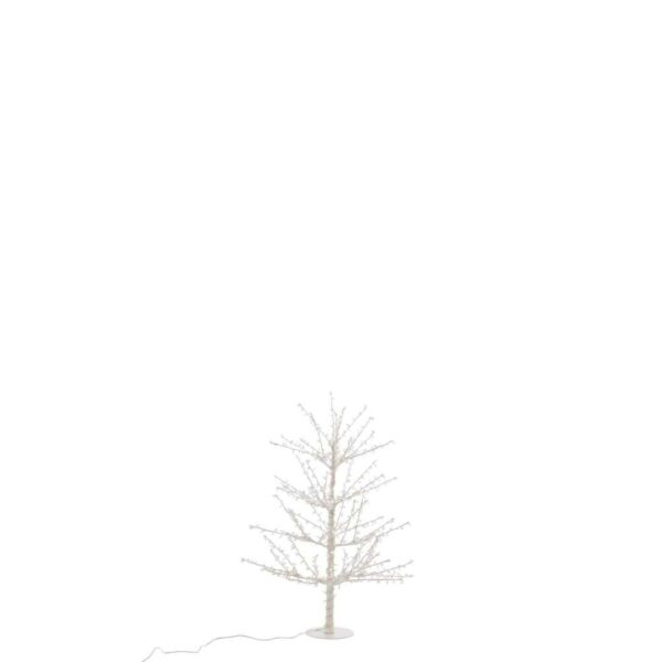 TREE BARE+LED+PEARL METAL WHITE SMALL