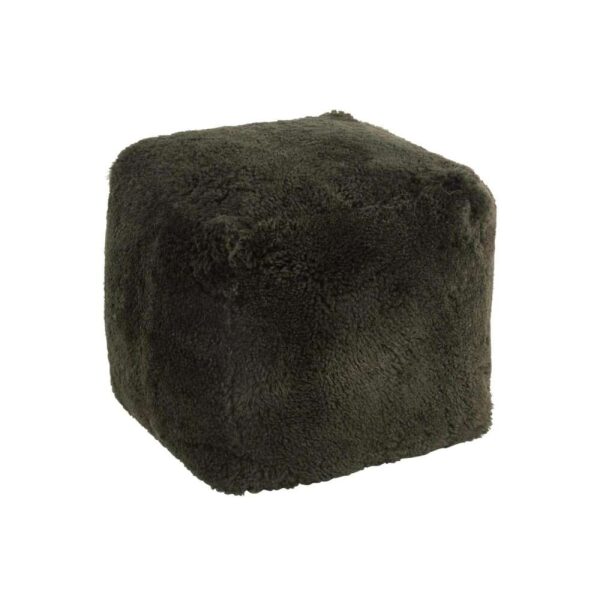 POUF SQUARE SHEEPSKIN GREEN