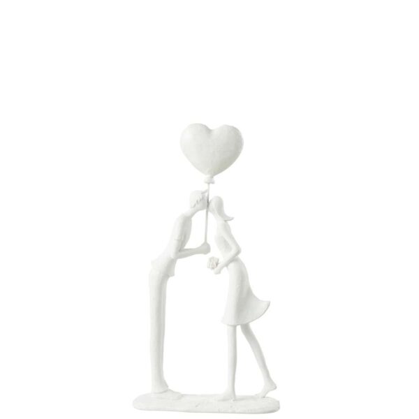 COUPLE KISS HEART BALLOON POLY WHITE