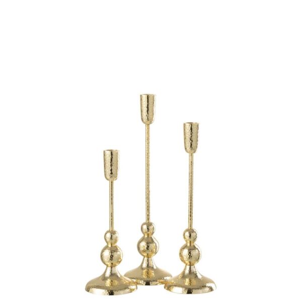 SET OF 3 CANDLEHOLDERS GRANE ALUMINIUM GOLD