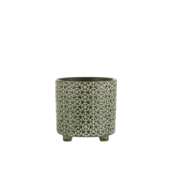 FLOWERPOT FLOWER CERAMIC GREEN MEDIUM