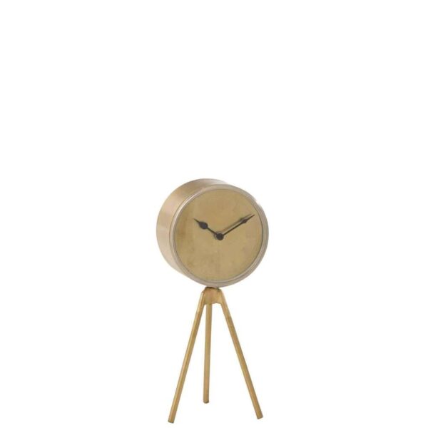 CLOCK OP TRIPOD IRON GOLD SMALL