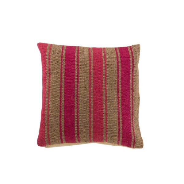 CUSHION SQUARE ANNA LARGE GROOVES JUTE PINK