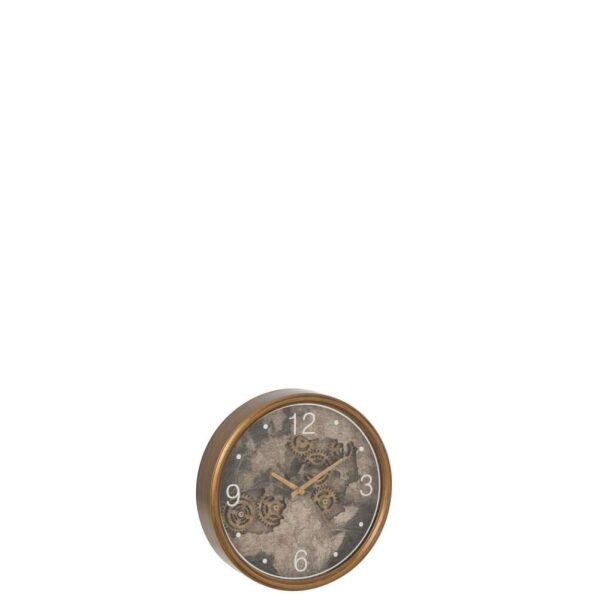 CLOCK EUROPE MAP MDF GOLD SMALL